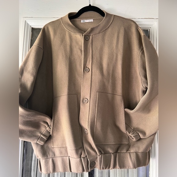 Zara Tan Button-Up Jacket - Picture 4 of 5